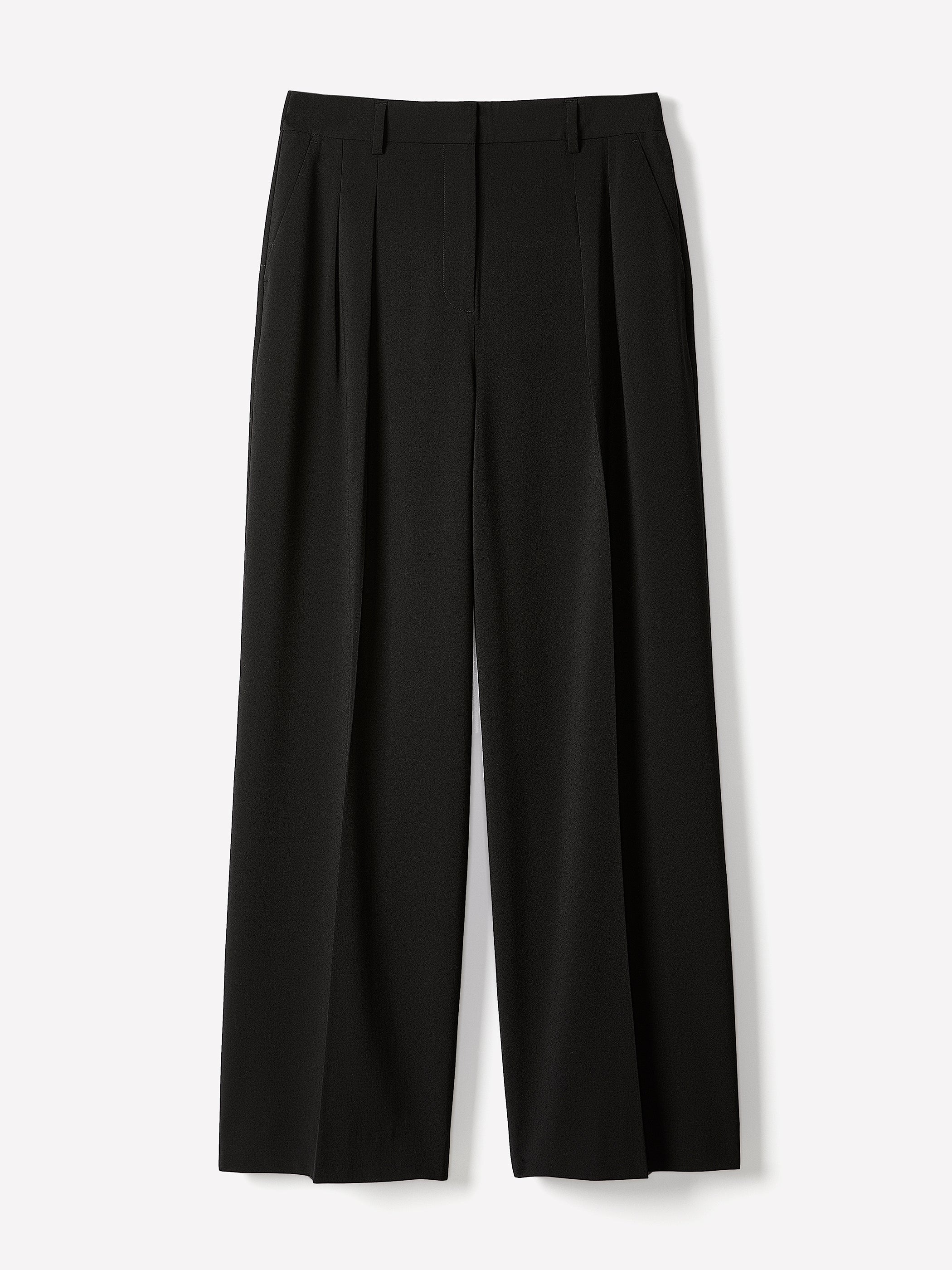 High-Rise Wide-Leg Twill Pant