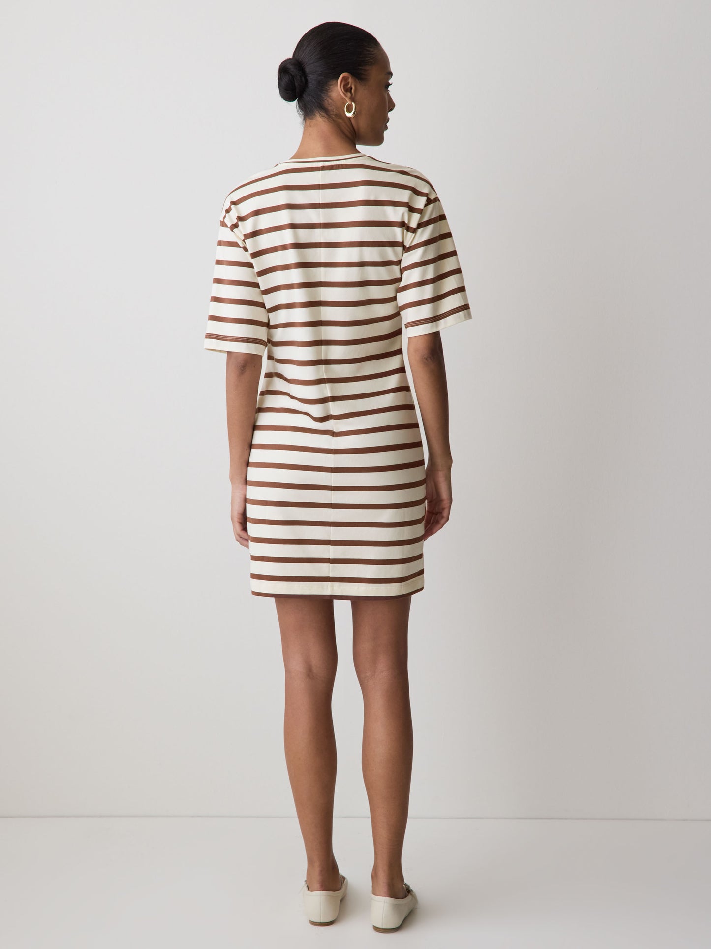 Short-Sleeve Crew-Neck Mini Dress