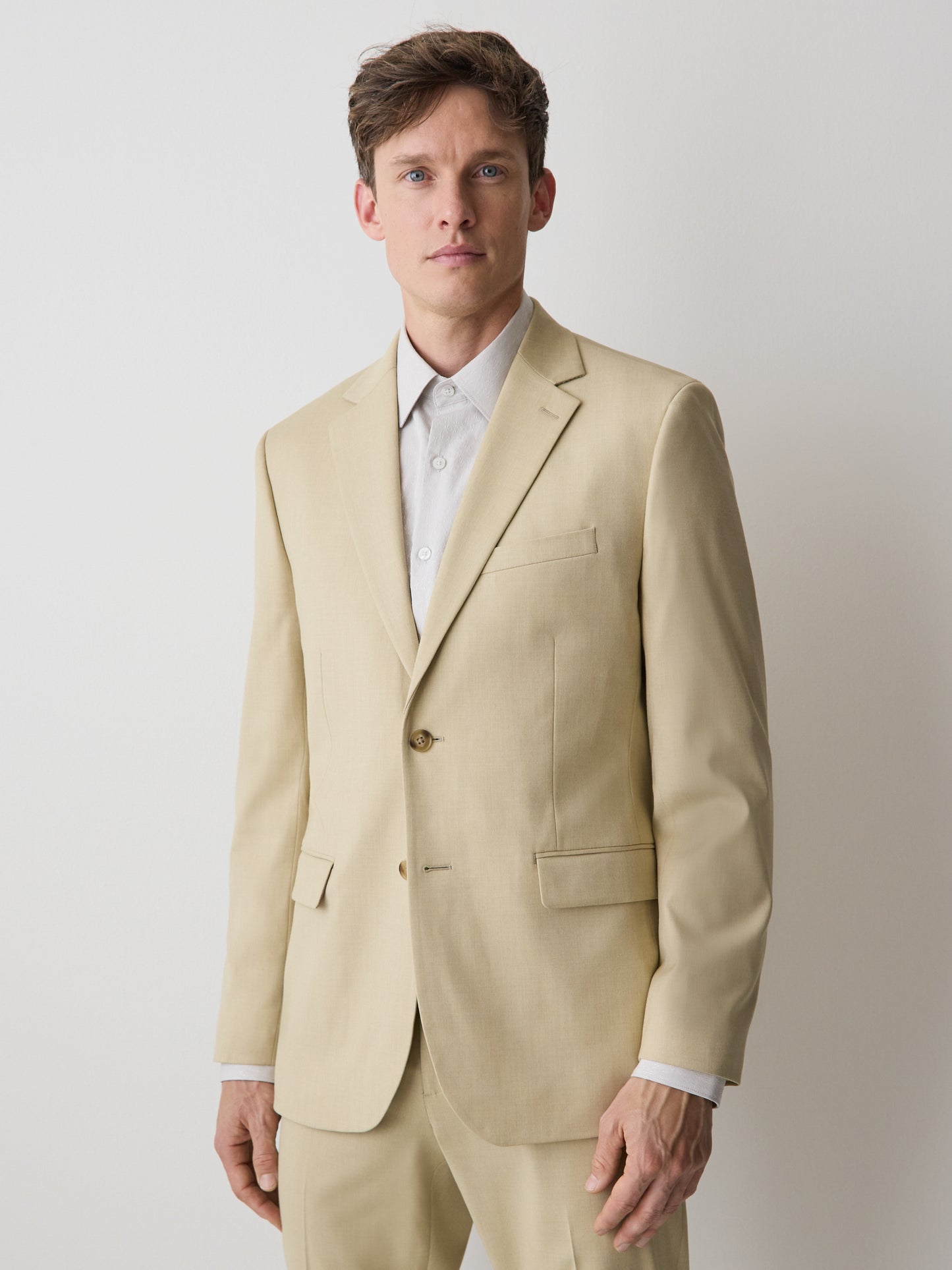 Woven Tailored Blazer Mens Polyester Viscose Blend