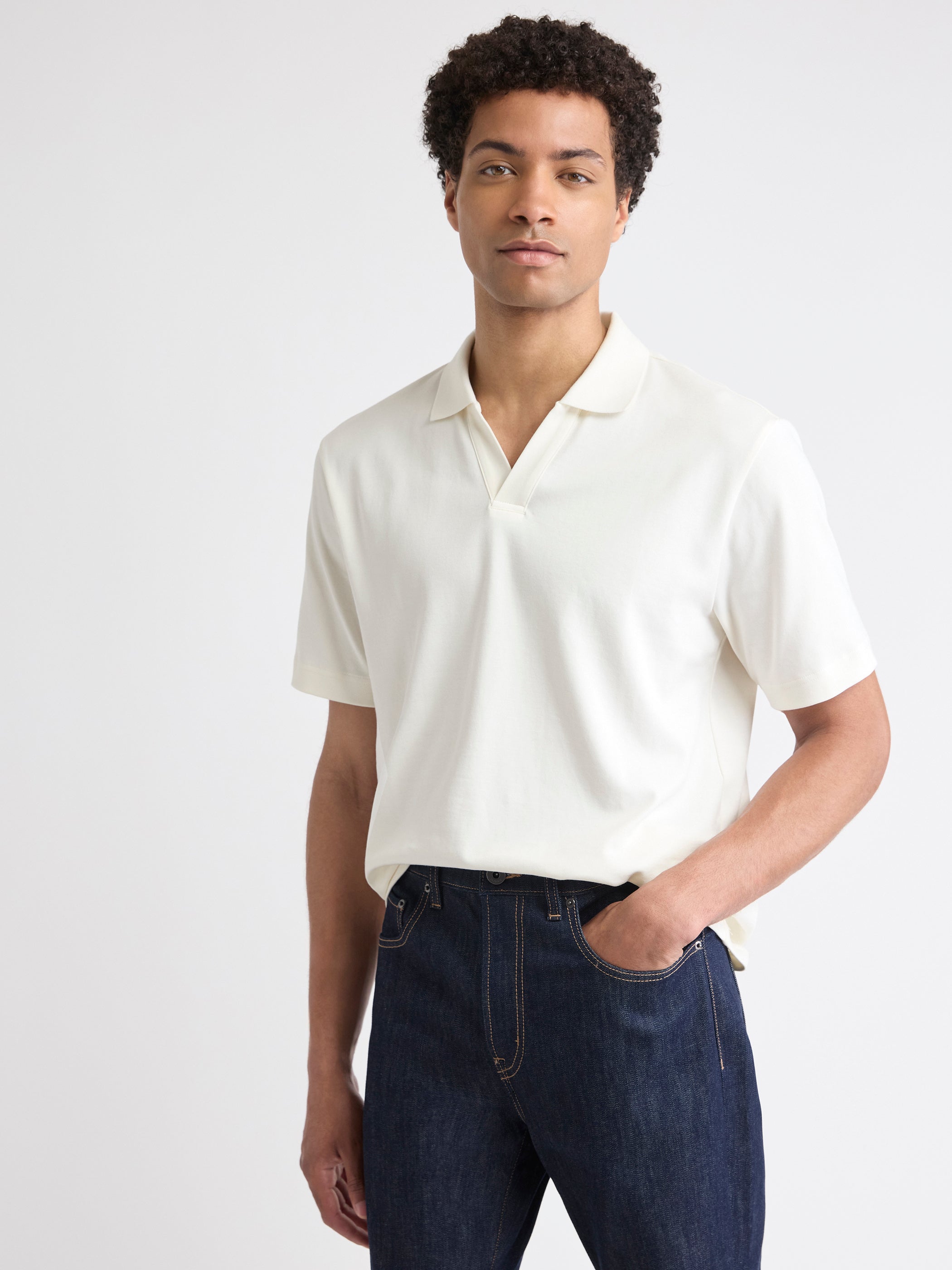 Polo Uni à Manches Courtes