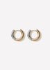 Hoop Earrings Two Tone Metal