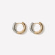 Hoop Earrings Two Tone Metal