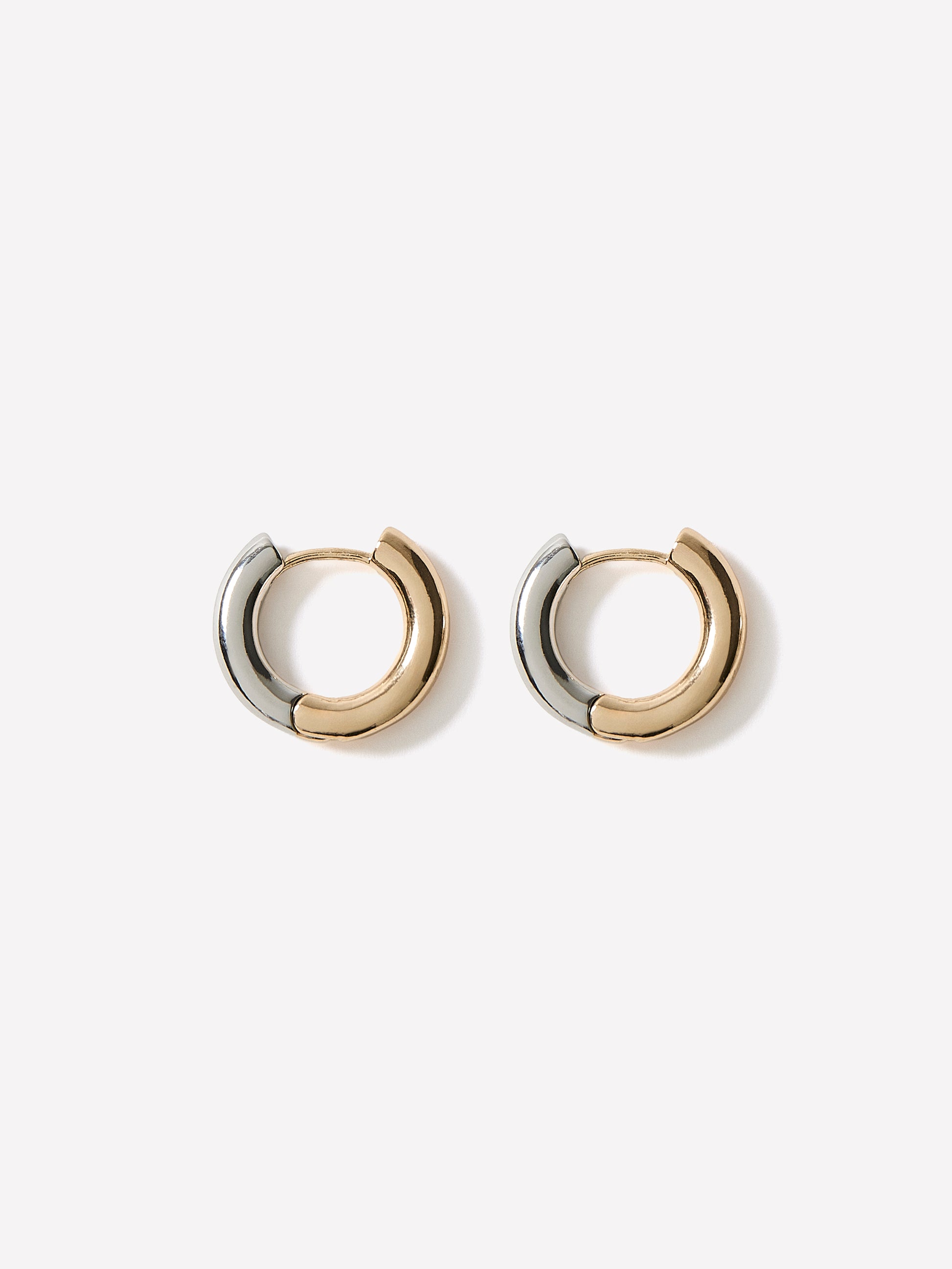 Hoop Earrings Two Tone Metal