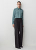Long-Sleeve Satin Shirt