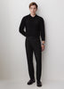 Merino Wool Knit Polo Sweater Long Sleeve