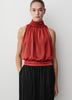 Satin Sleeveless Halter Blouse