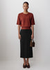 Knit Sweater with Shoulder Pads, Viscose Nylon Blend