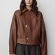 Leather Outerwear Jacket Lambskin Women's
