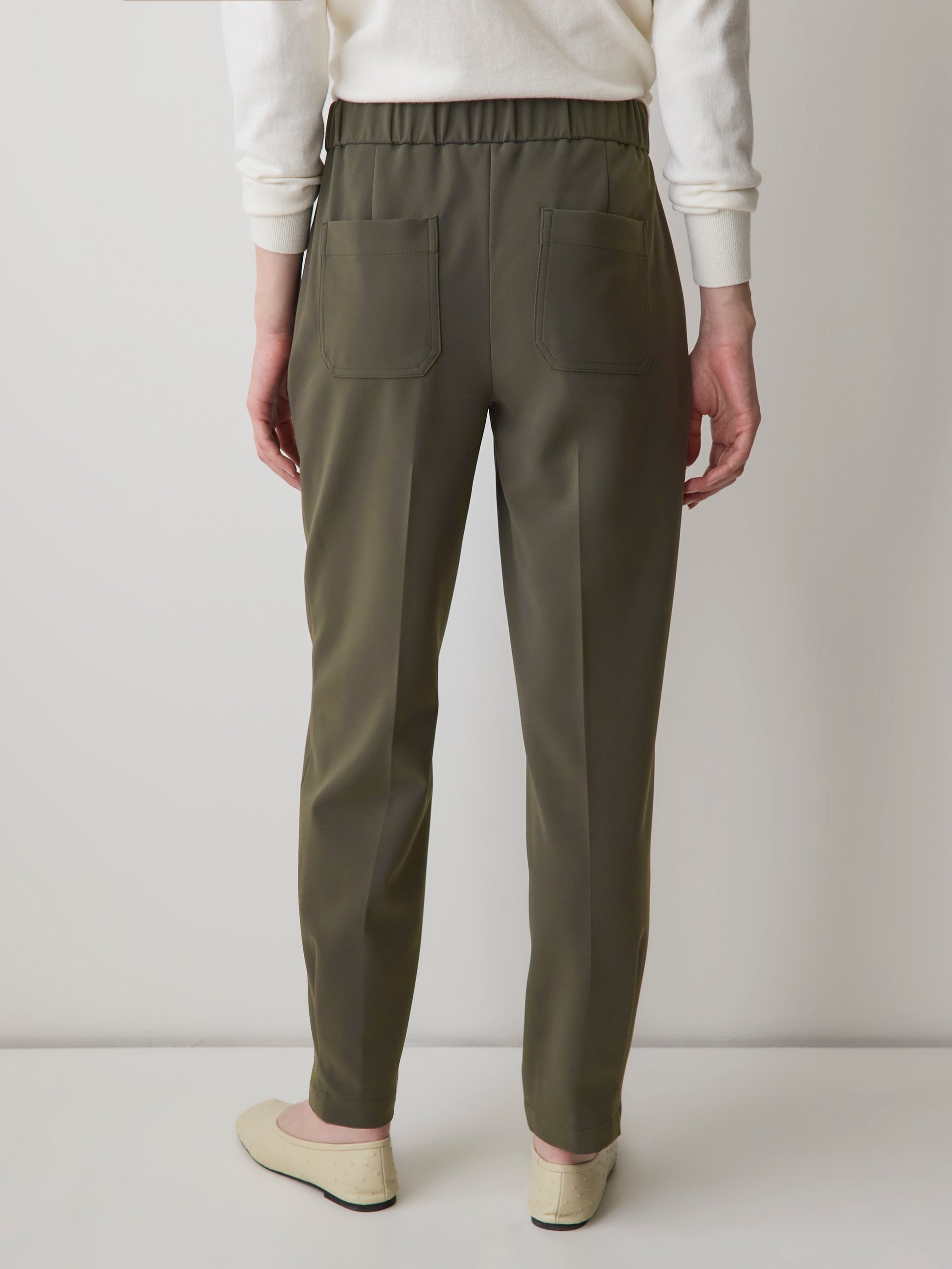 Mid-Rise Tapered-Leg Flowy Jogger Pant