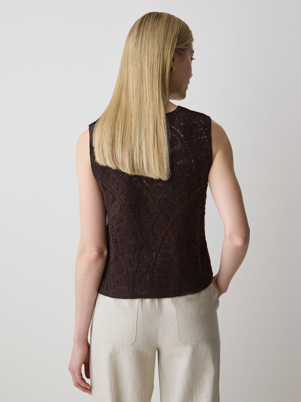 Buttoned-Down Crochet Tank Top