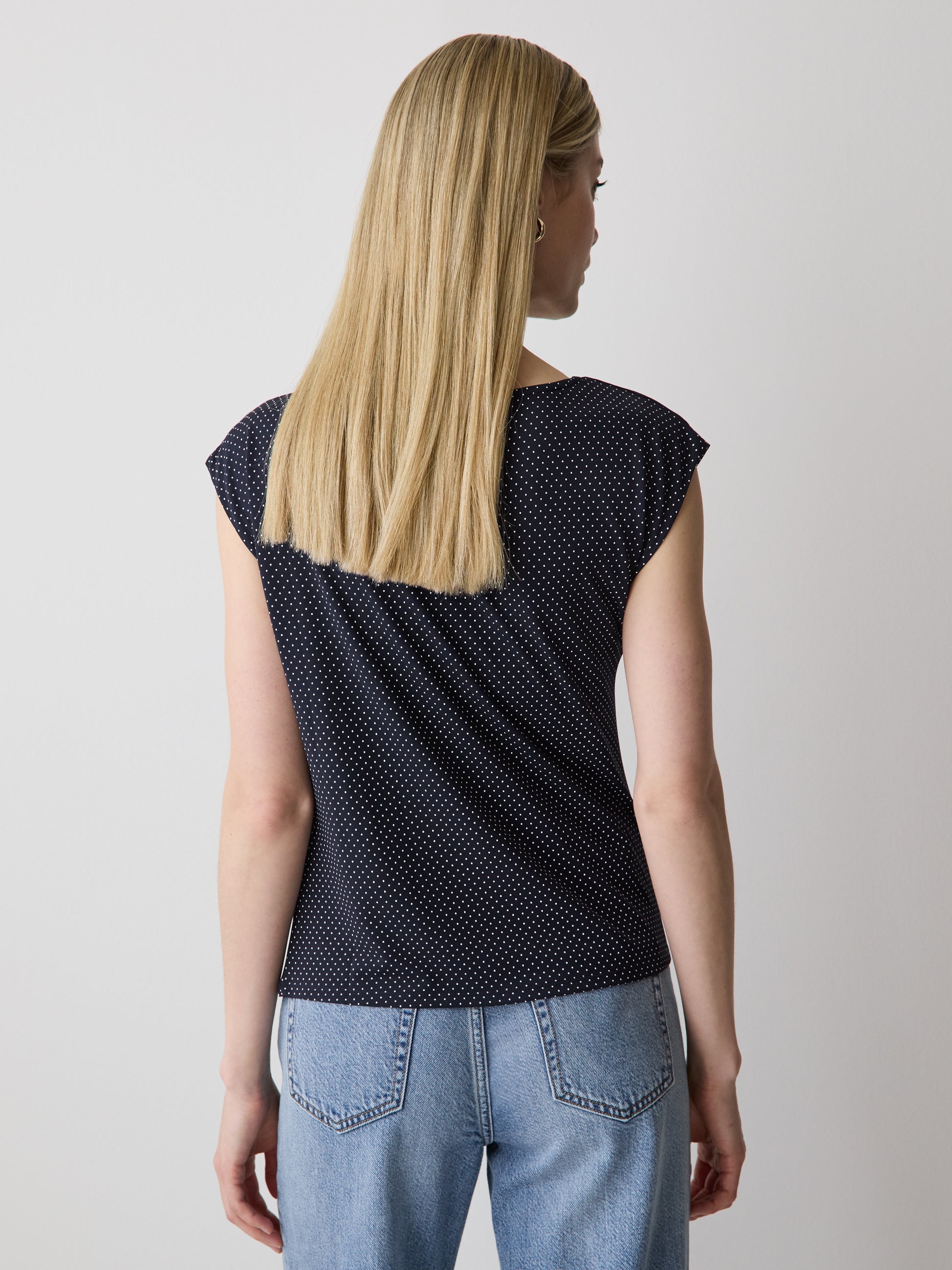 Knit Blouse Pleated Extended Sleeve