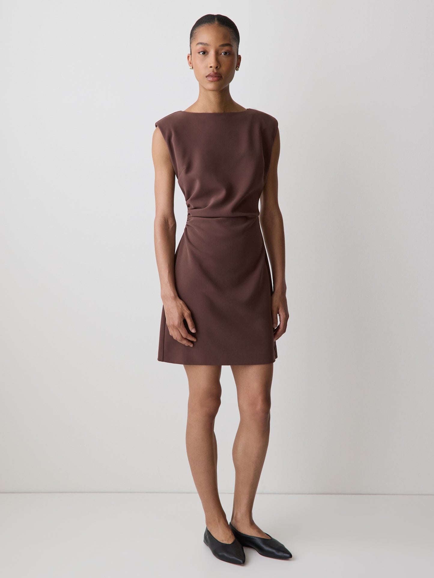 Sleeveless Crew-Neck Mini Dress