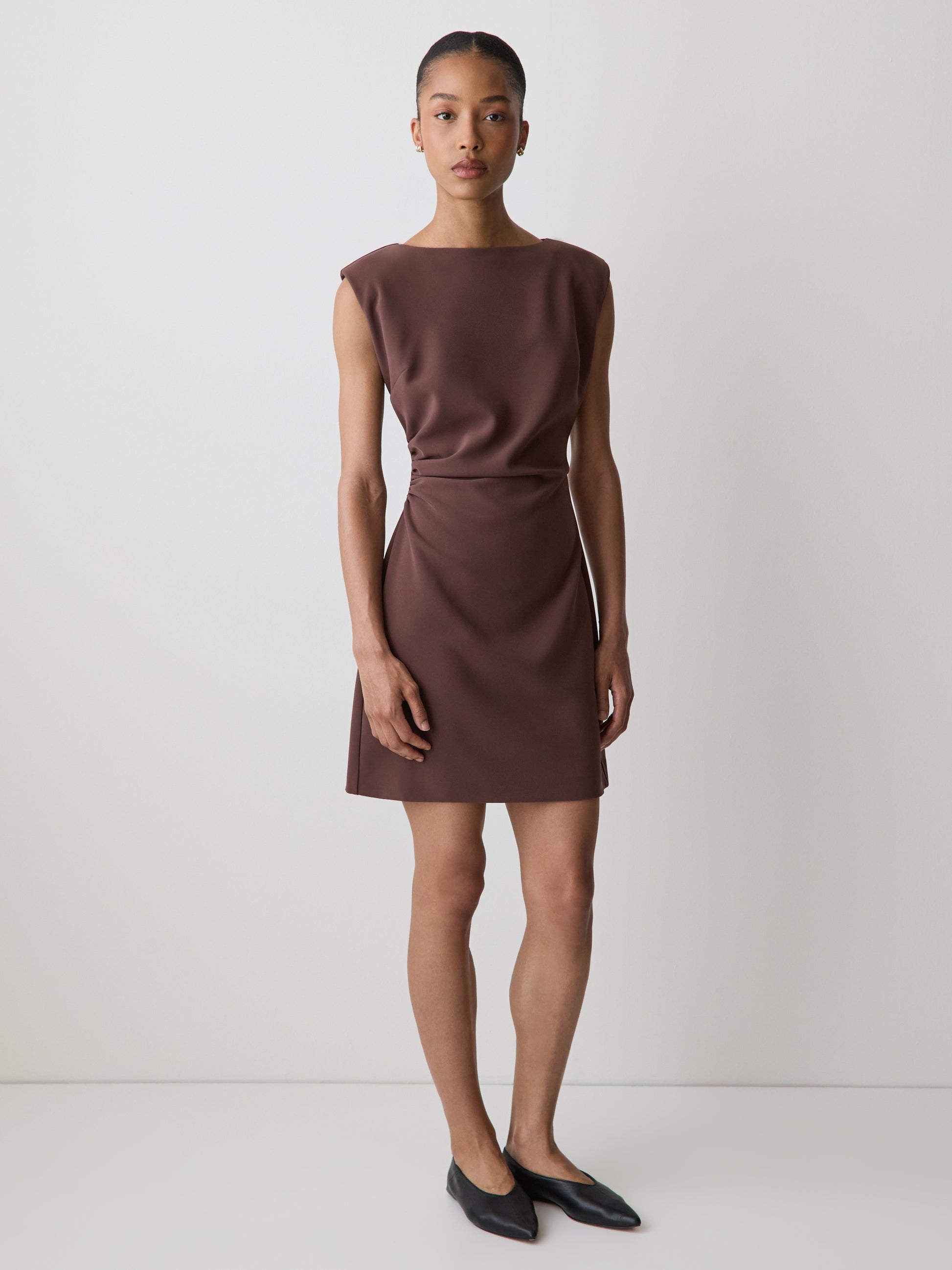 Sleeveless Crew-Neck Mini Dress