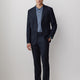 Slim Fit Woven Navy Windowpane Pant