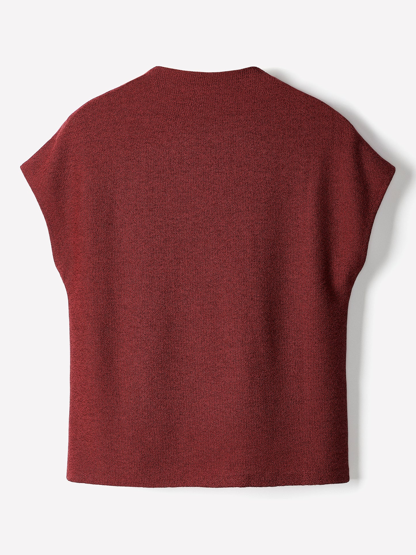 Extended-Sleeve Mock-Neck Textured Top