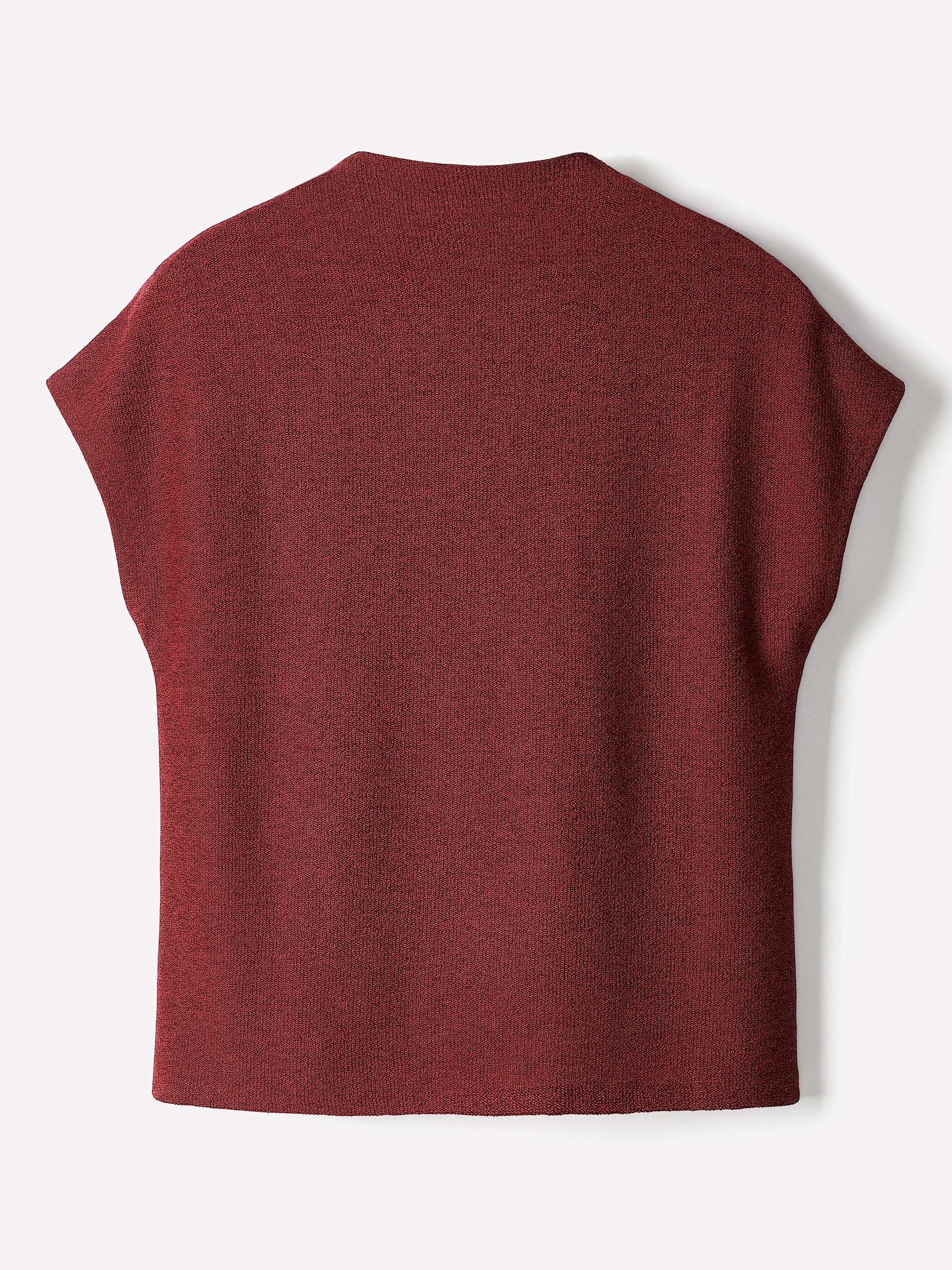 Extended-Sleeve Mock-Neck Textured Top
