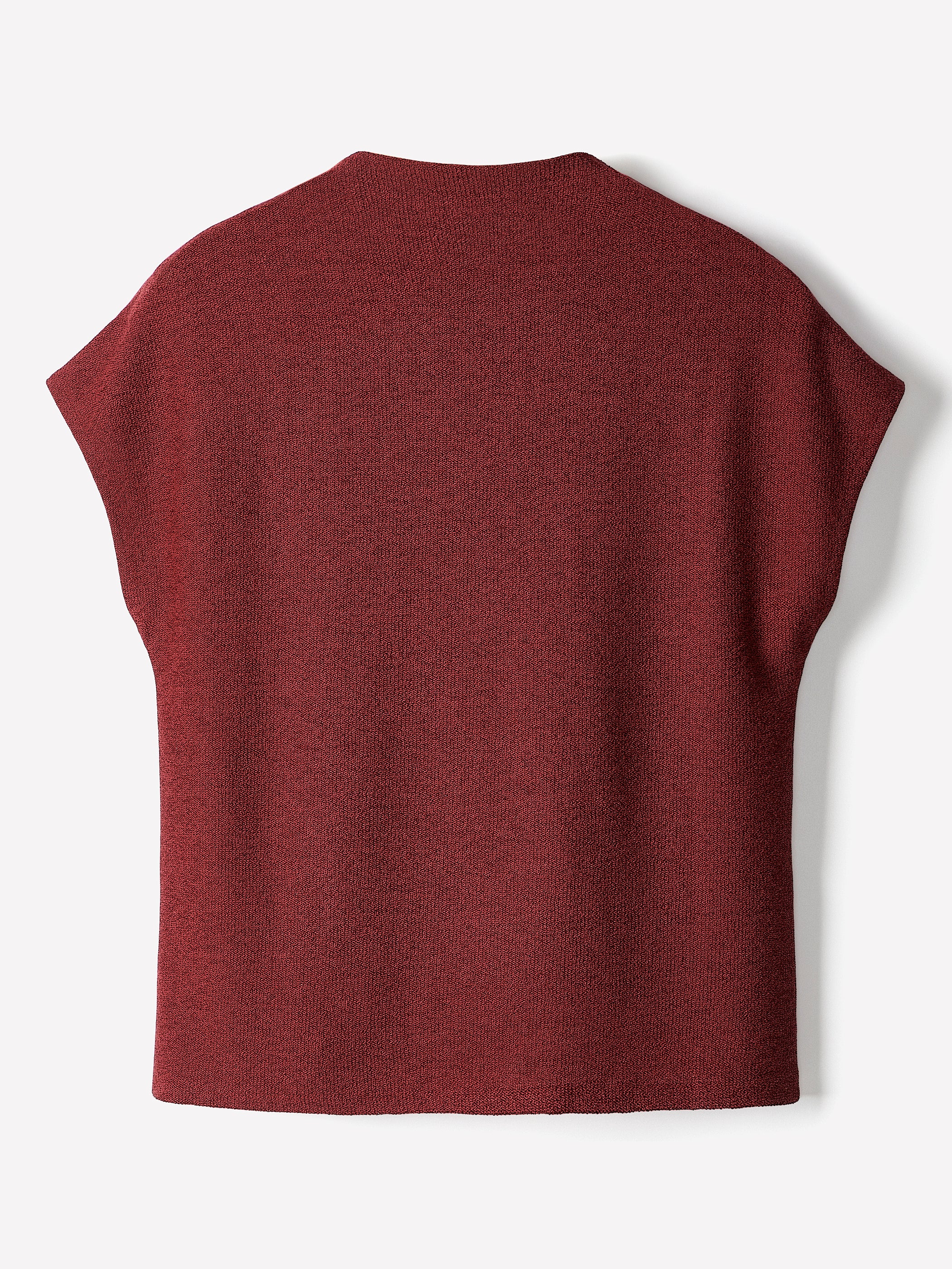 Extended-Sleeve Mock-Neck Textured Top