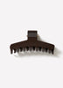 Hair Claw Dark Brown Medium Plastic Gripper