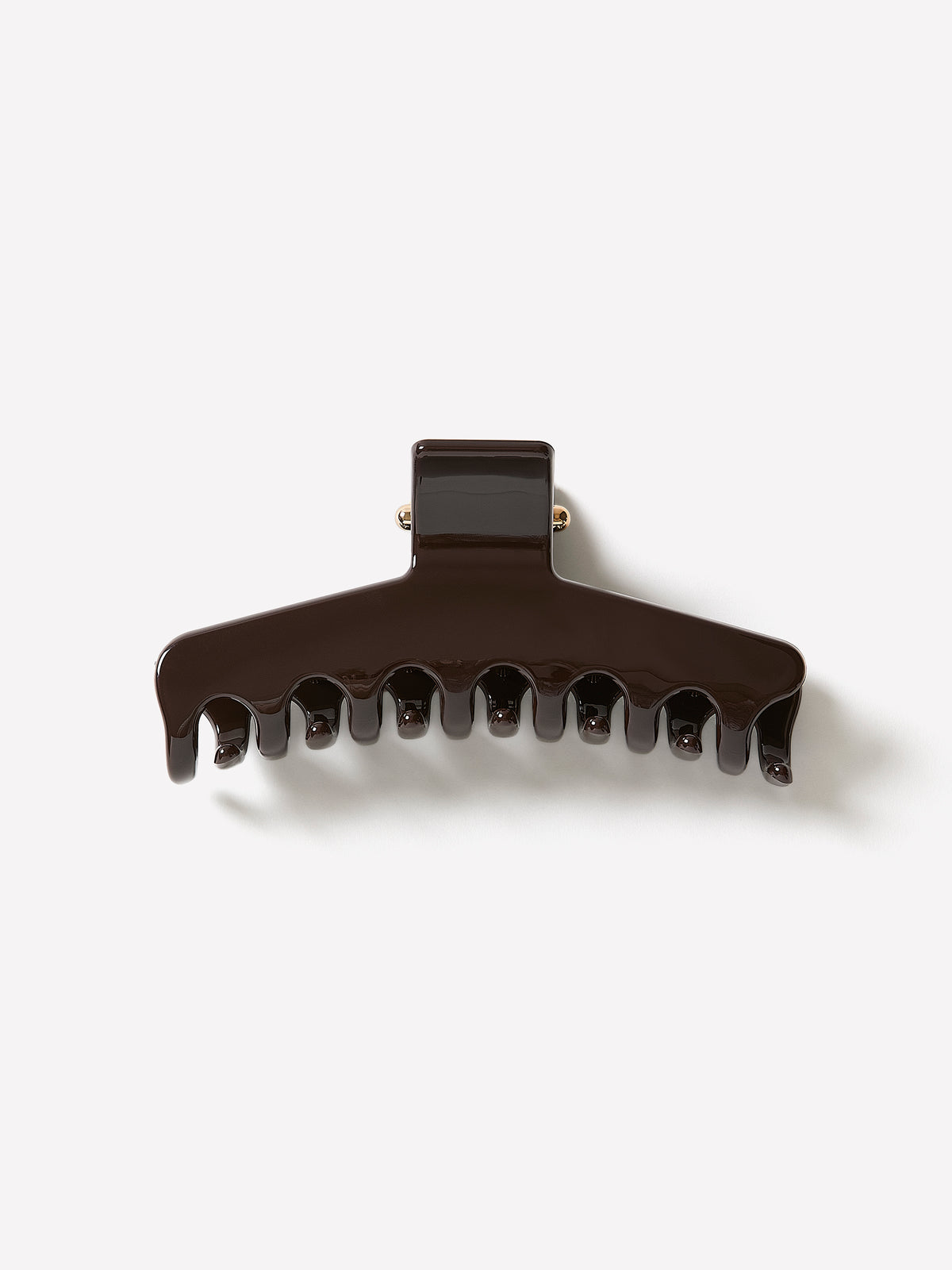 Hair Claw Dark Brown Medium Plastic Gripper