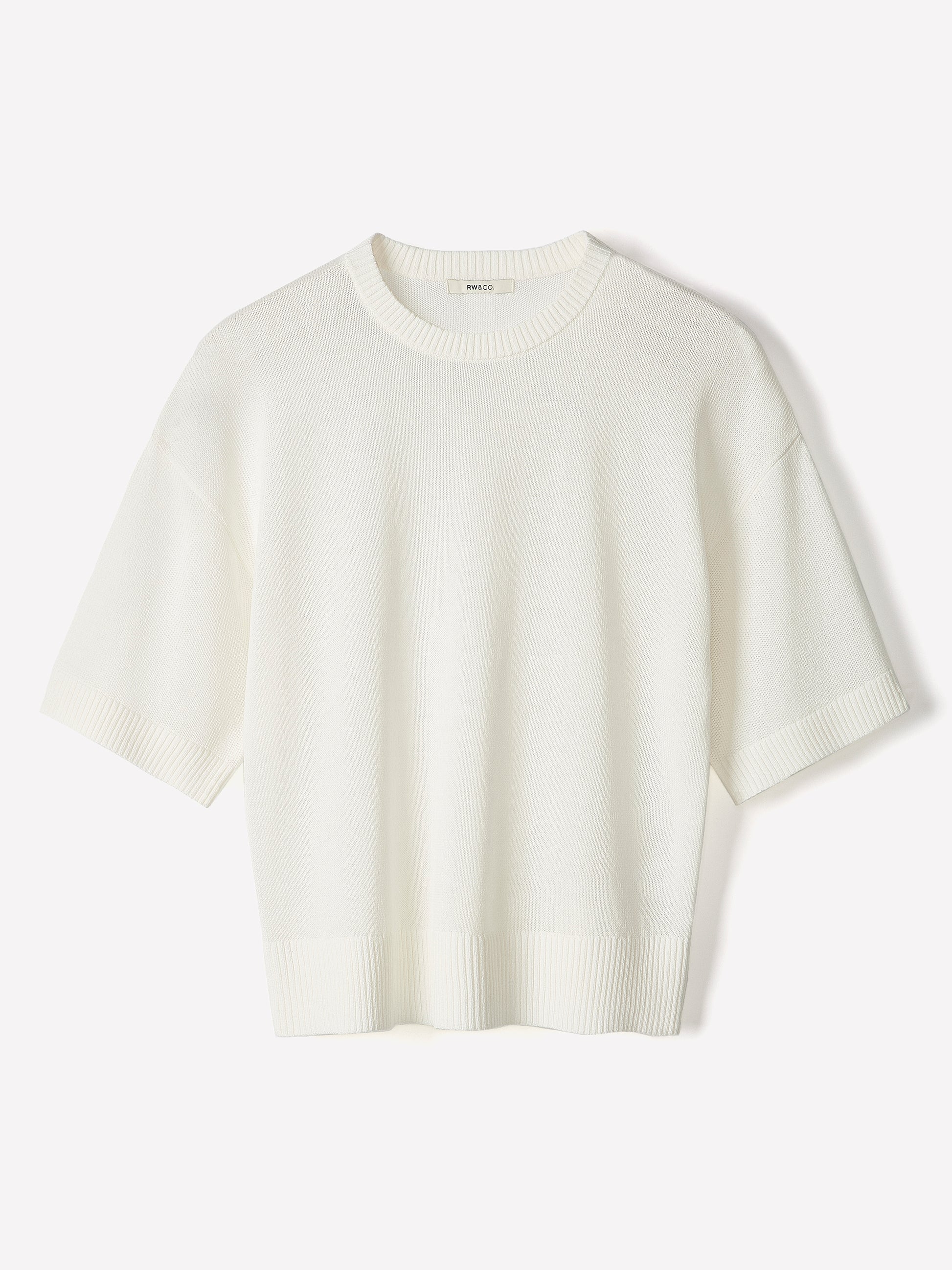 Short-Sleeve Crew-Neck Boxy Sweater