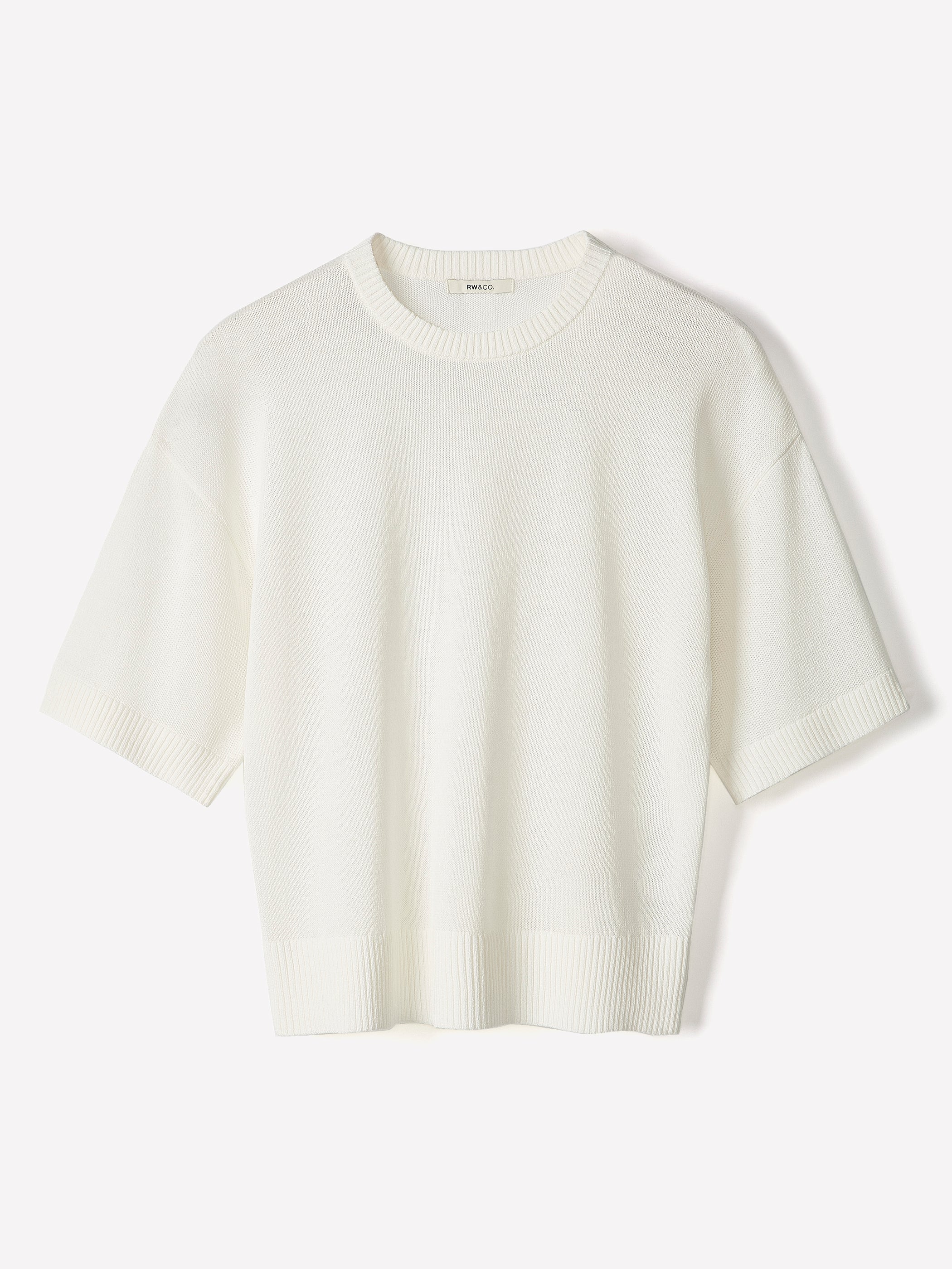 Short-Sleeve Crew-Neck Boxy Sweater