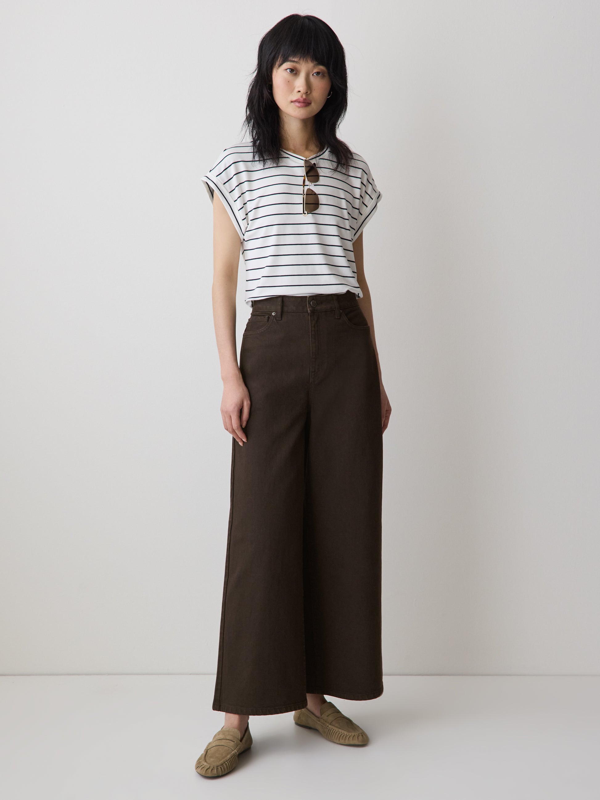 High-Rise Wide-Leg Cropped Jeans