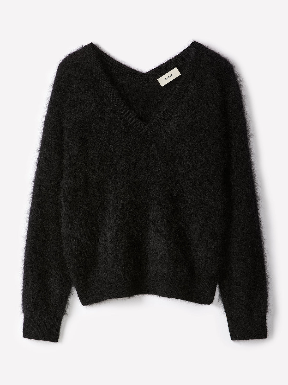 Long-Sleeve V-Neck Hairy Merino Sweater