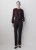 Woven Long Sleeve Blouse Luxe Crepe Fabric