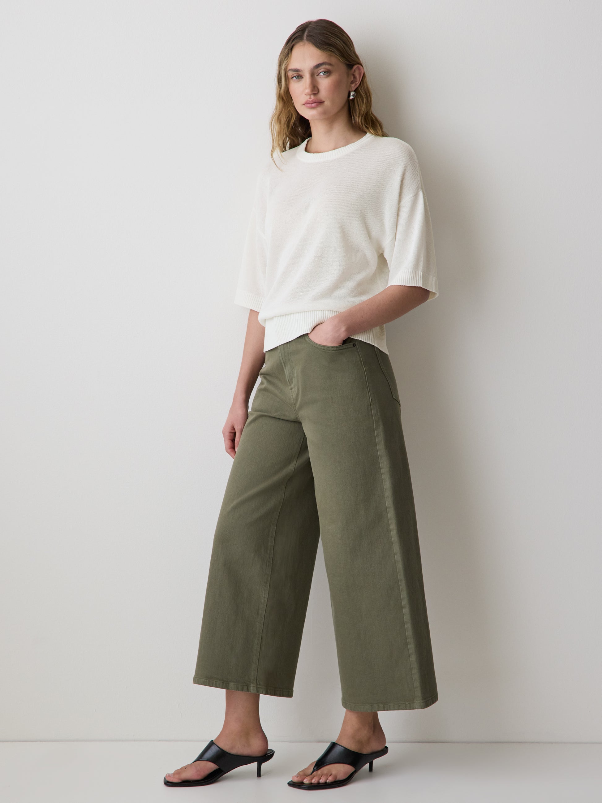 Short-Sleeve Crew-Neck Boxy Sweater