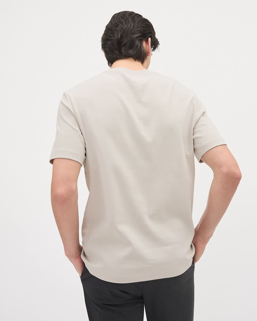 Refined Solid Interlock Cotton Crew-Neck Tee