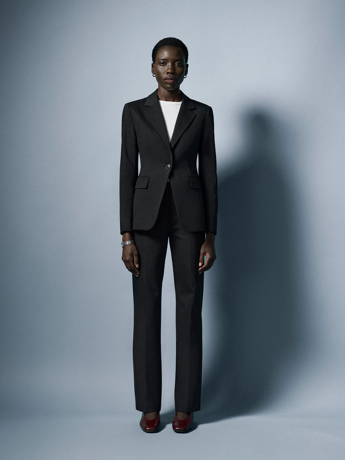 Limitless Black Mid-Rise Long Slim-Leg Signature Fit Pant