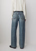 Woven Denim Pant Mid Rise Oversize Fit Stretch Fabric