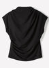 Extended-Sleeve Crew-Neck Draped Top