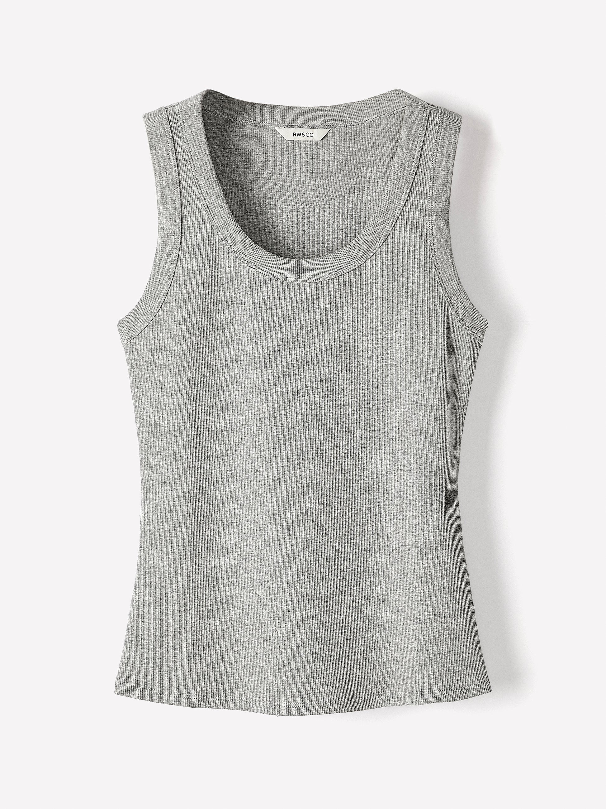 Scoop-Neck Ribbed Tank