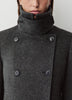 Wool Blend Double Breasted Coat