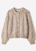 Long-Sleeve Crew-Neck Marled Cardigan