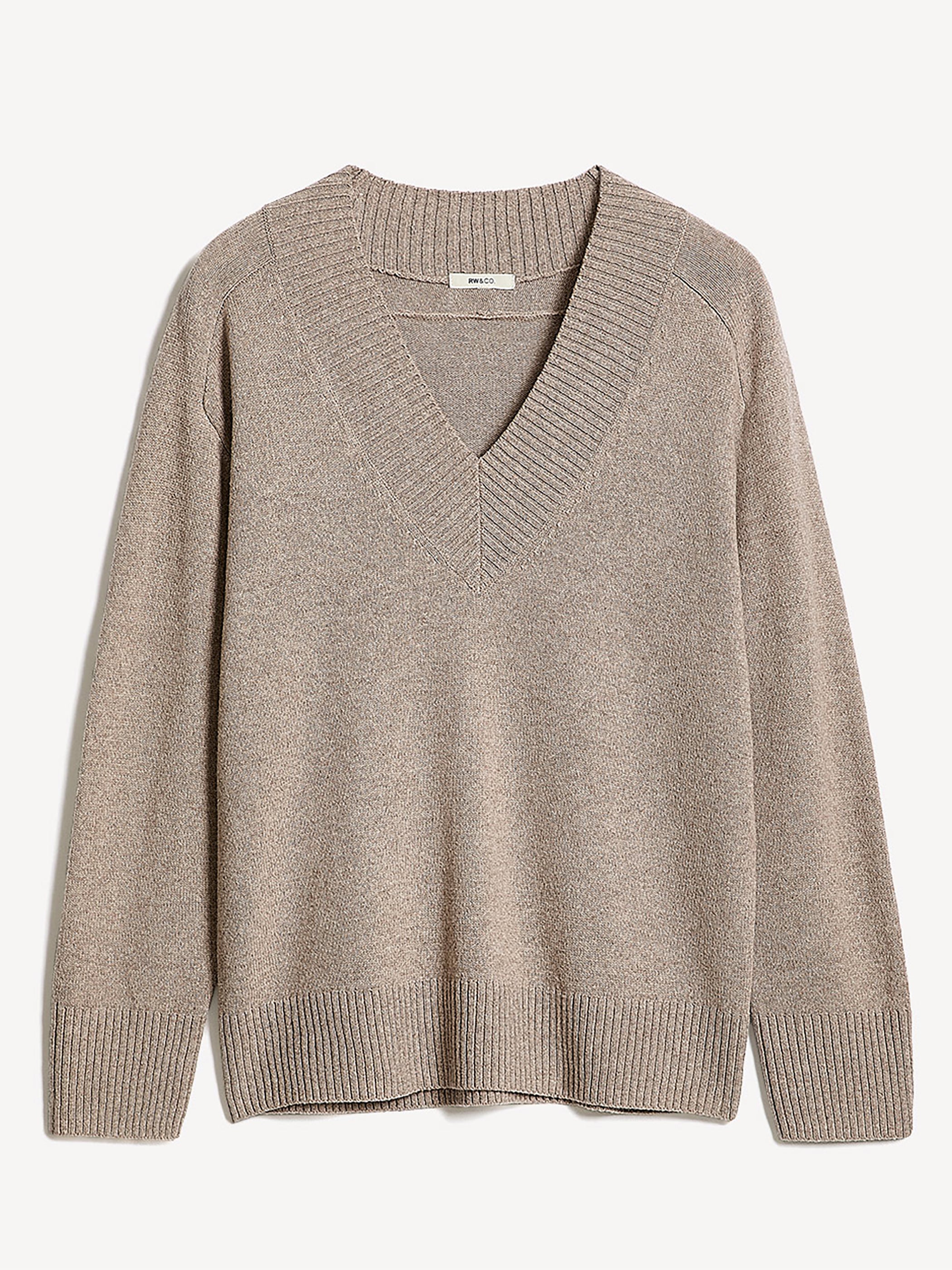 Long-Sleeve V-Neck Merino-Blend Sweater