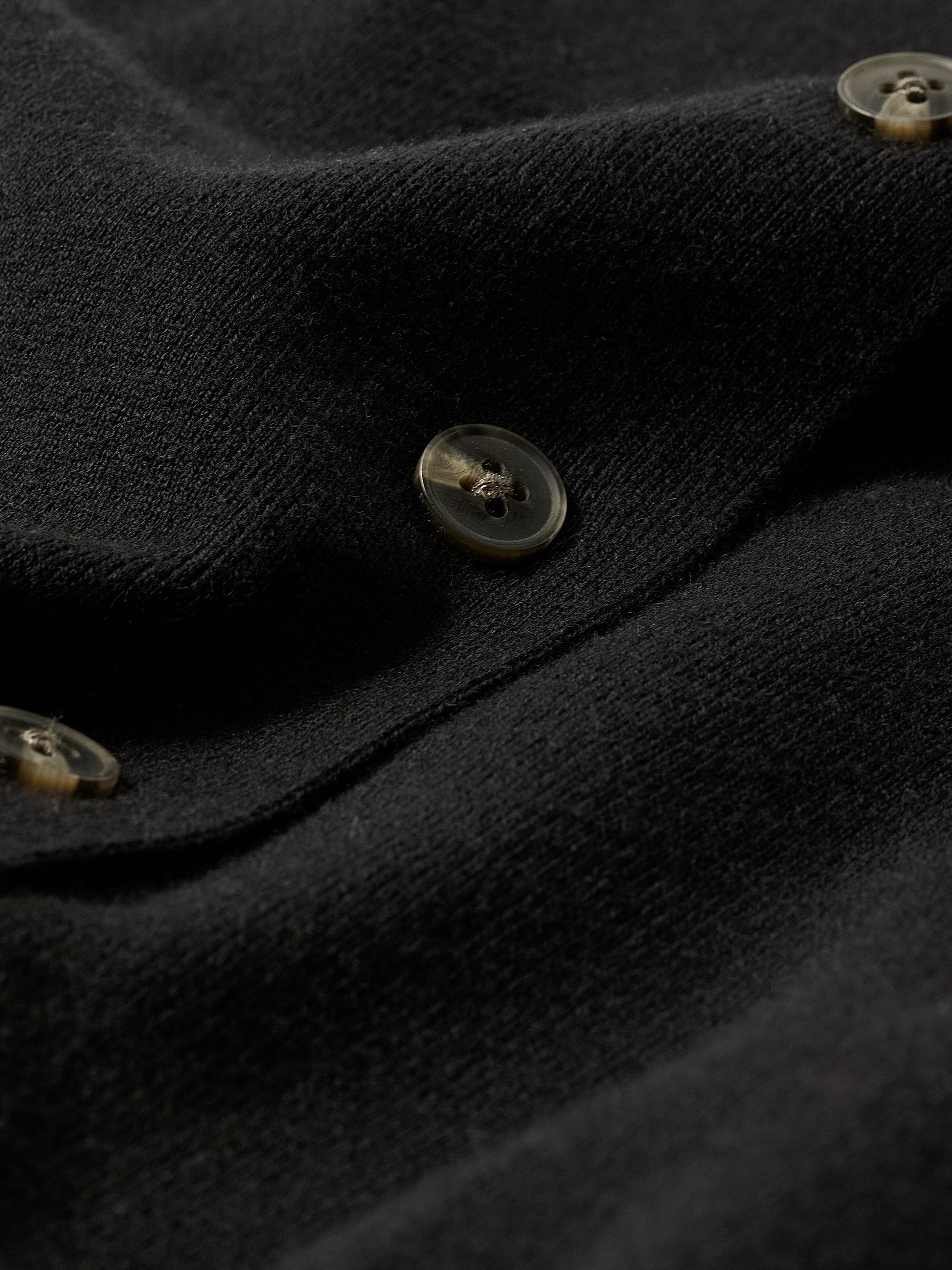 Knit Cardigan Cotton Nylon Blend Mock Neck
