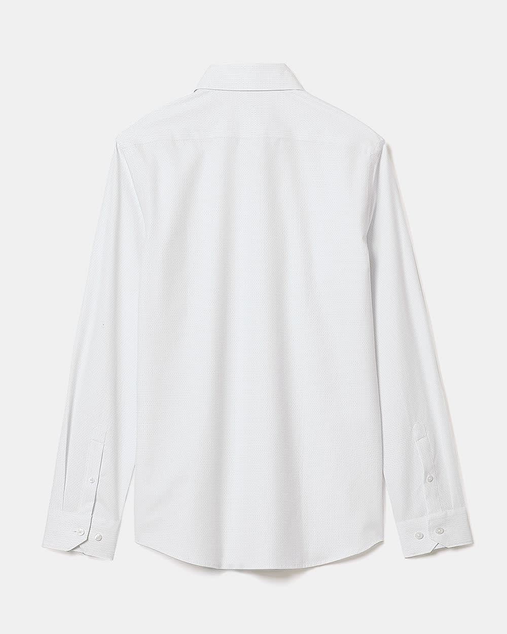 White Slim Fit Dress Shirt with Grey Micro Dots