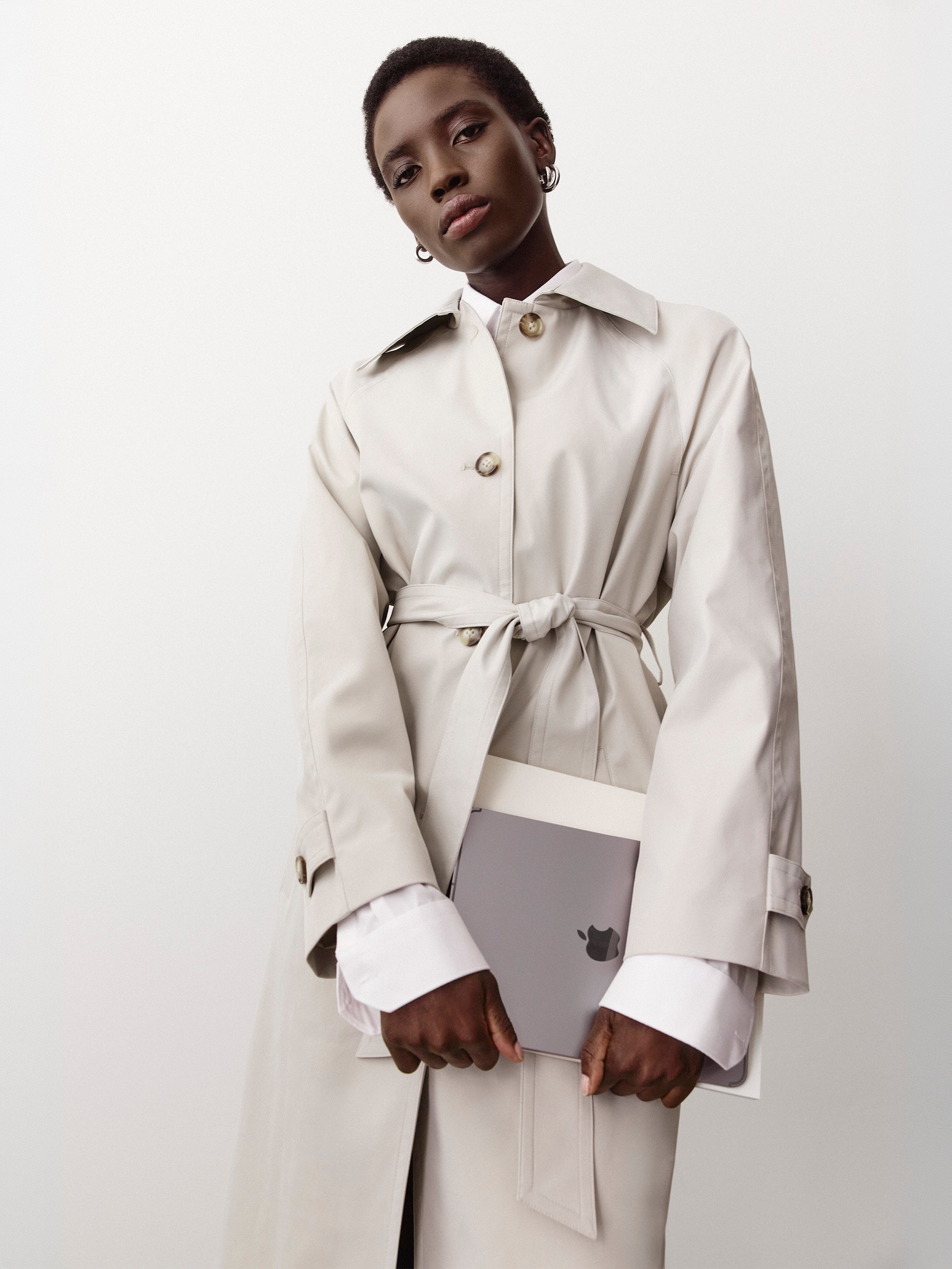 Women's Twill Trench Coat Classic Fit with Removable Belt – RW&CO
