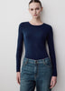 Long Sleeve Knit Pullover Crew Neck Cotton Blend