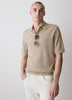 Textured Short-Sleeve Polo Sweater