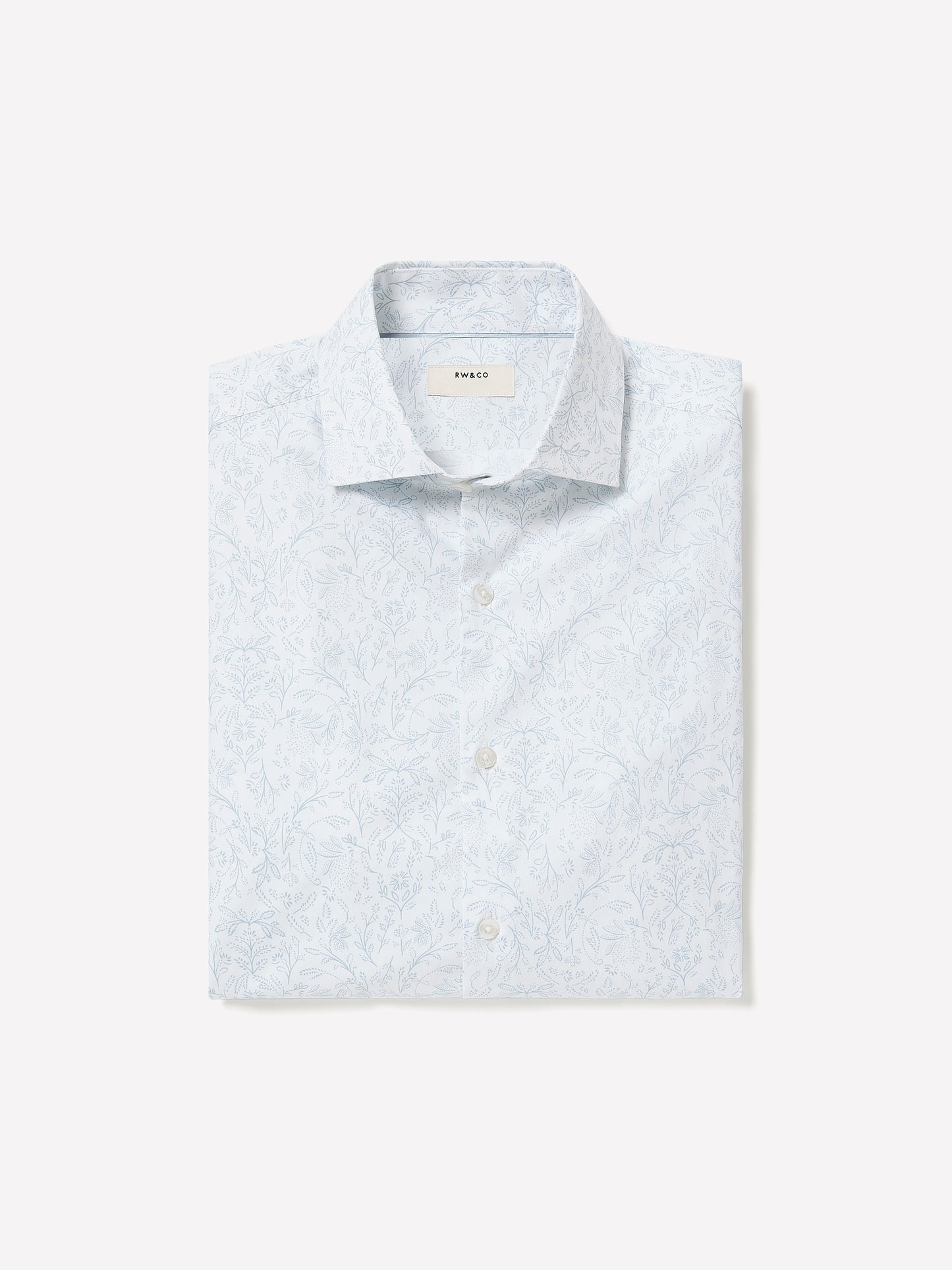 Slim Fit Cotton Blend Shirt with Floral Pattern