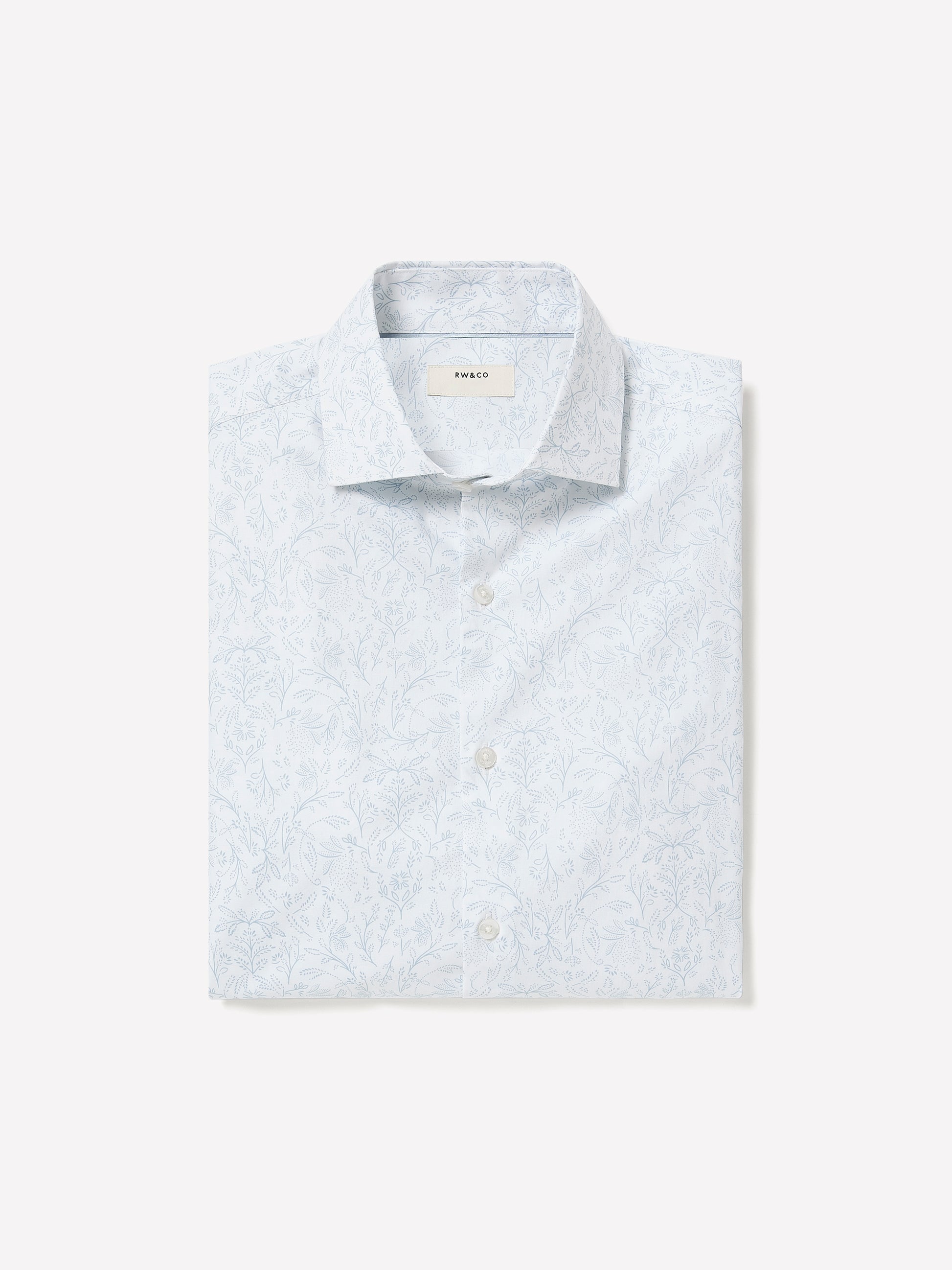 Slim Fit Cotton Blend Shirt with Floral Pattern