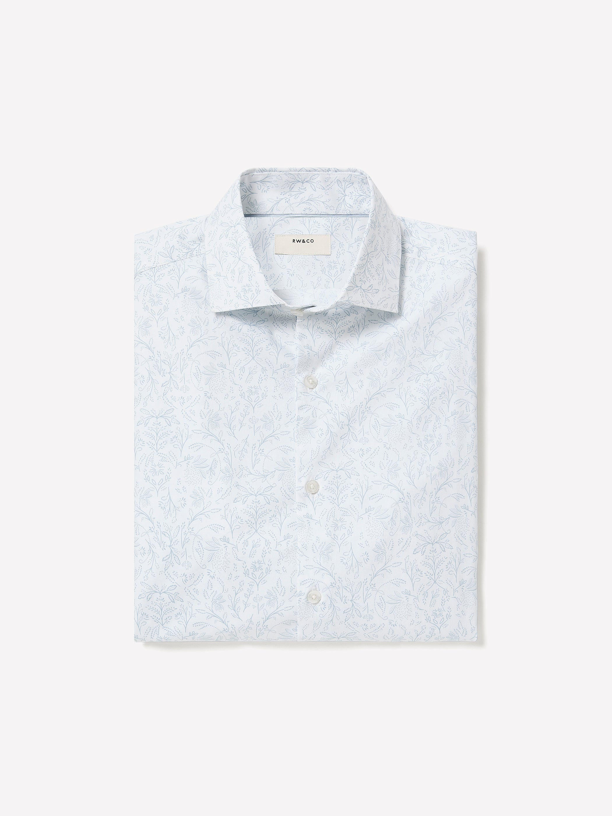 Slim Fit Cotton Blend Shirt with Floral Pattern