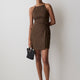 Woven Linen Blend Halter Dress