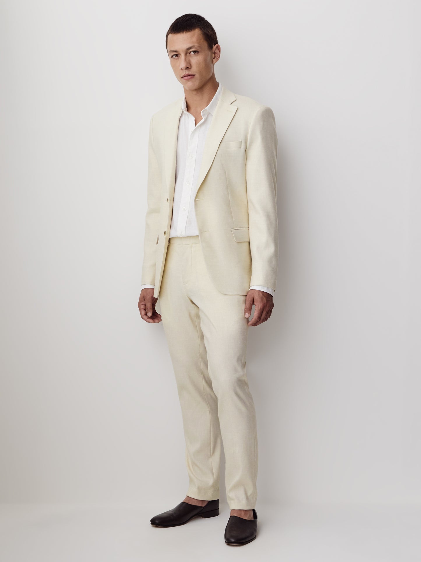 Slim Fit Stretch Linen Suit Pant