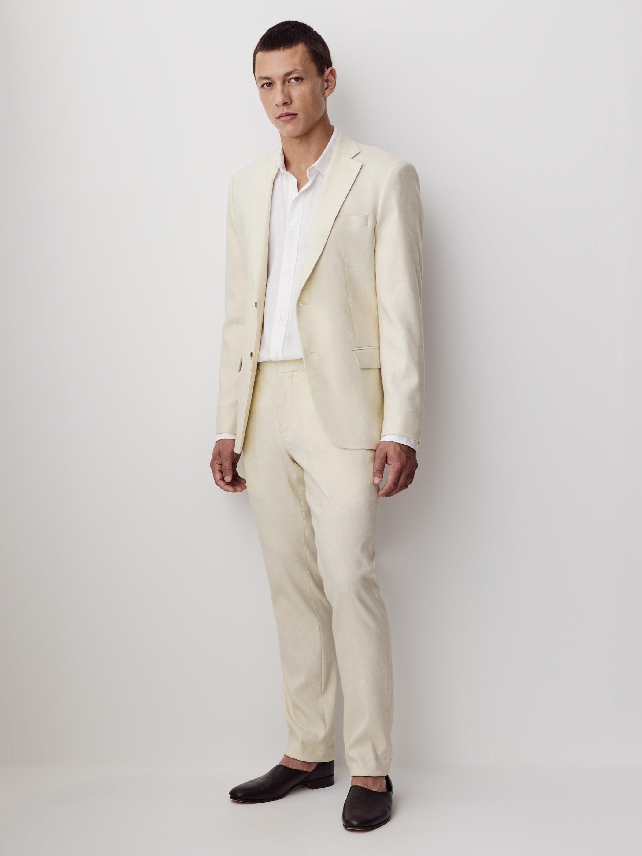 Slim Fit Stretch Linen Suit Pant