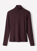 Knit Pullover Fitted Stretch Viscose Mock Neck