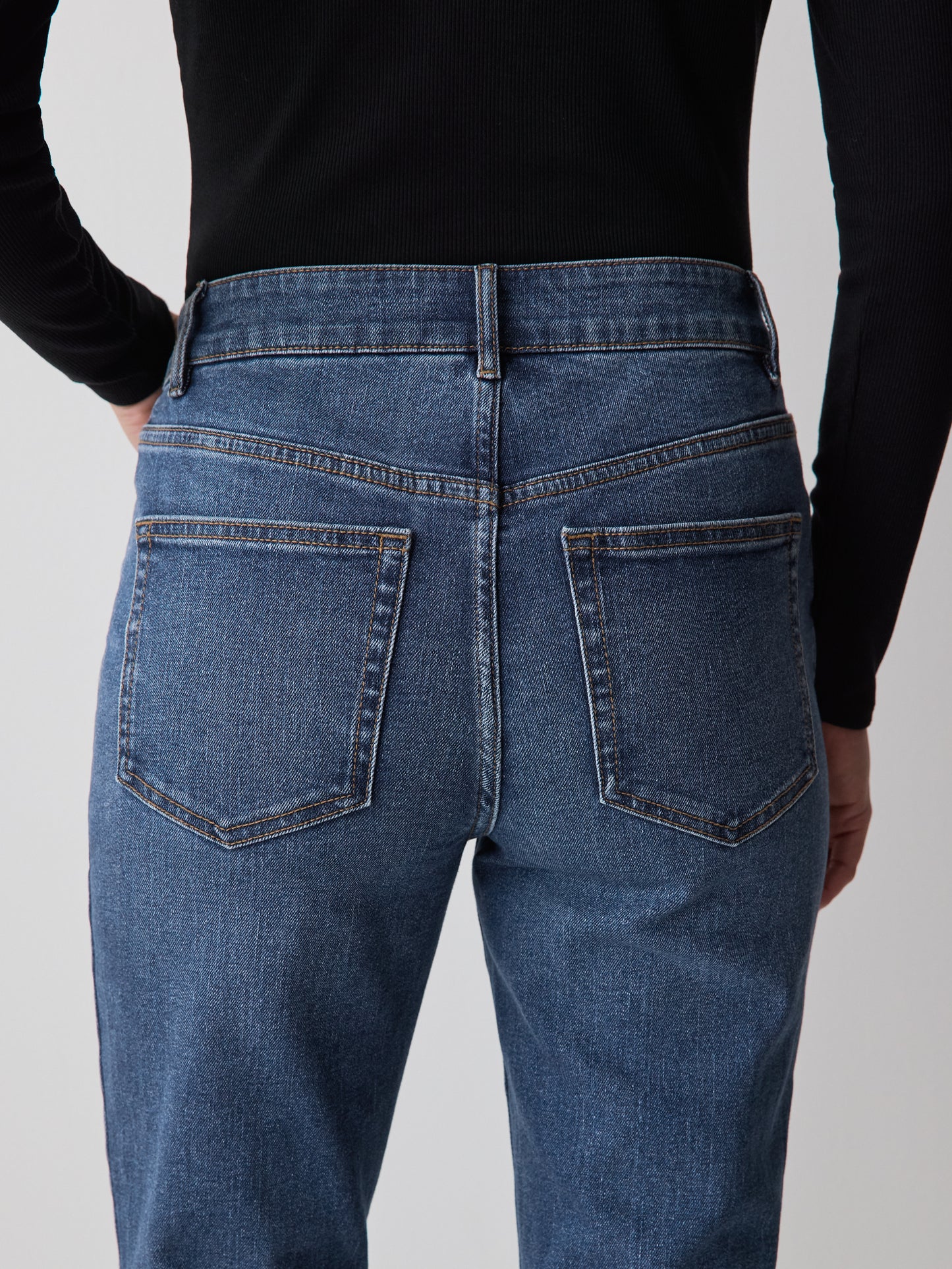 Deep-Blue Mid-Rise Skinny Jeans